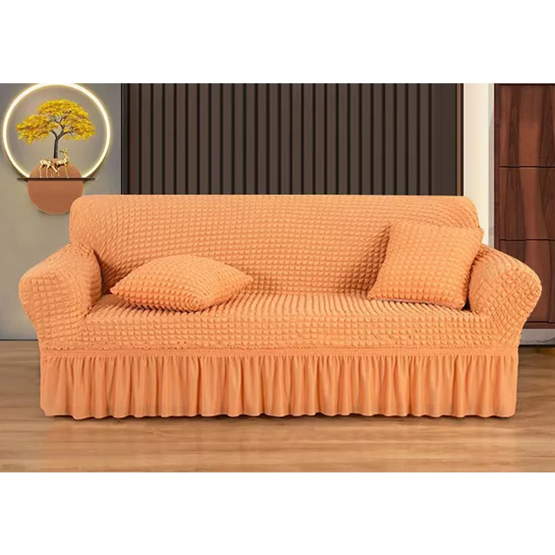 Plaid Seersucker Sofa Cover For Living RoomStretch Sofa Slipcover For Home Armchair Cover1/2/3/4 Seat Corner Sofa Couch Cover