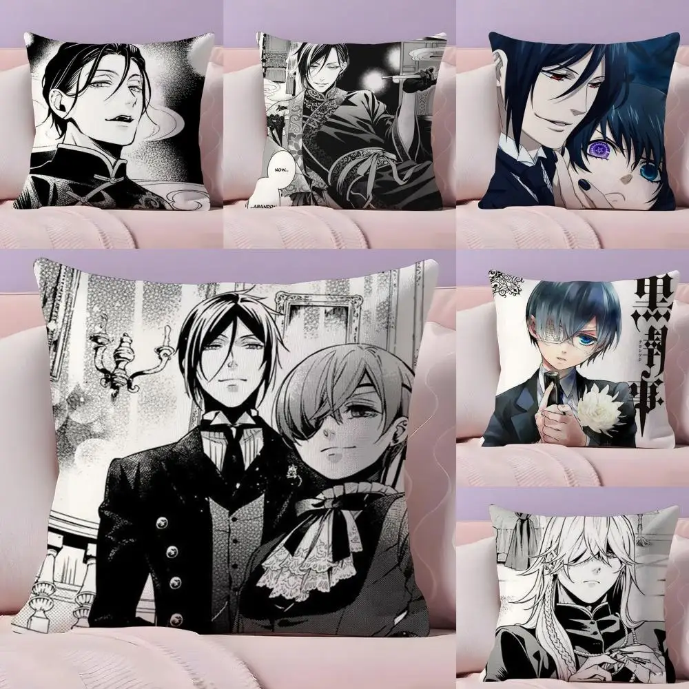 PIKPAKA Anime Manga Black Butler Cushion Cover Plush Fabric 