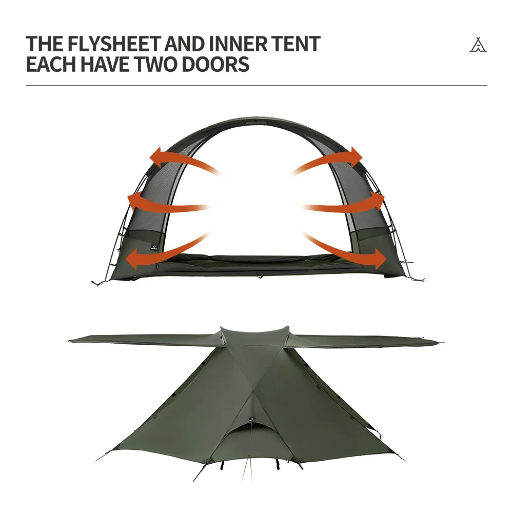 Thous Winds Scorpio 1 People Tent Ultralight Hiking Tent Outdoor Solo Backpack Tent Cot Tent 15D Nylon Ripstop Both Side Silicon