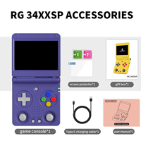 New AMPOWN  RG34XXSP 3.4-Inch IPS Display Folding Flip Retro Handheld Console Wirelessly Connected To Play Consoles Gift