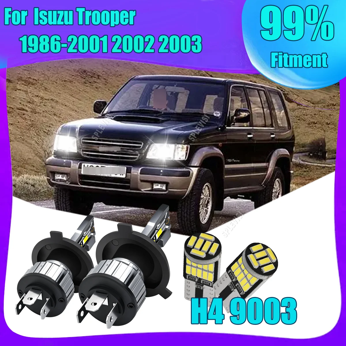 

Compact Car LED Headlight High Low Bulbs 1:1 Design for Space-Saving For Isuzu Trooper 1986 1987 1988 1989 1990 1991 1992 -2003