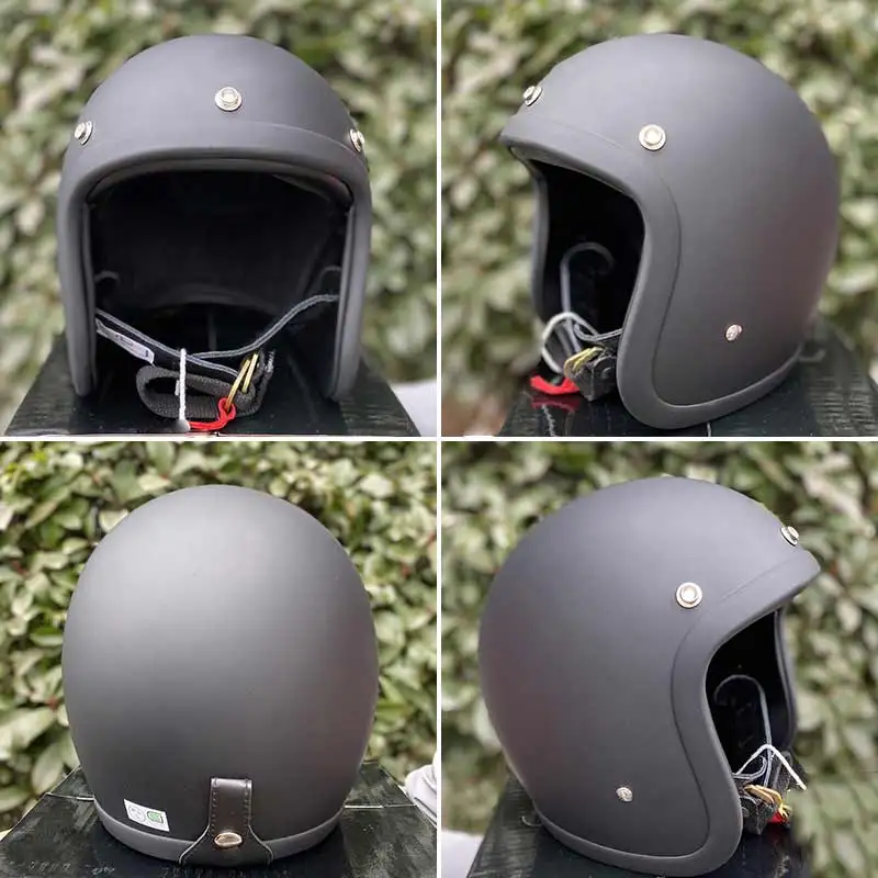Japanischer Korea-Stil Open Face Motorradhelm Vintage 500TX Retro Scooter Riding 3/4 Jet Casco Moto Capacete BLD – Detail 7