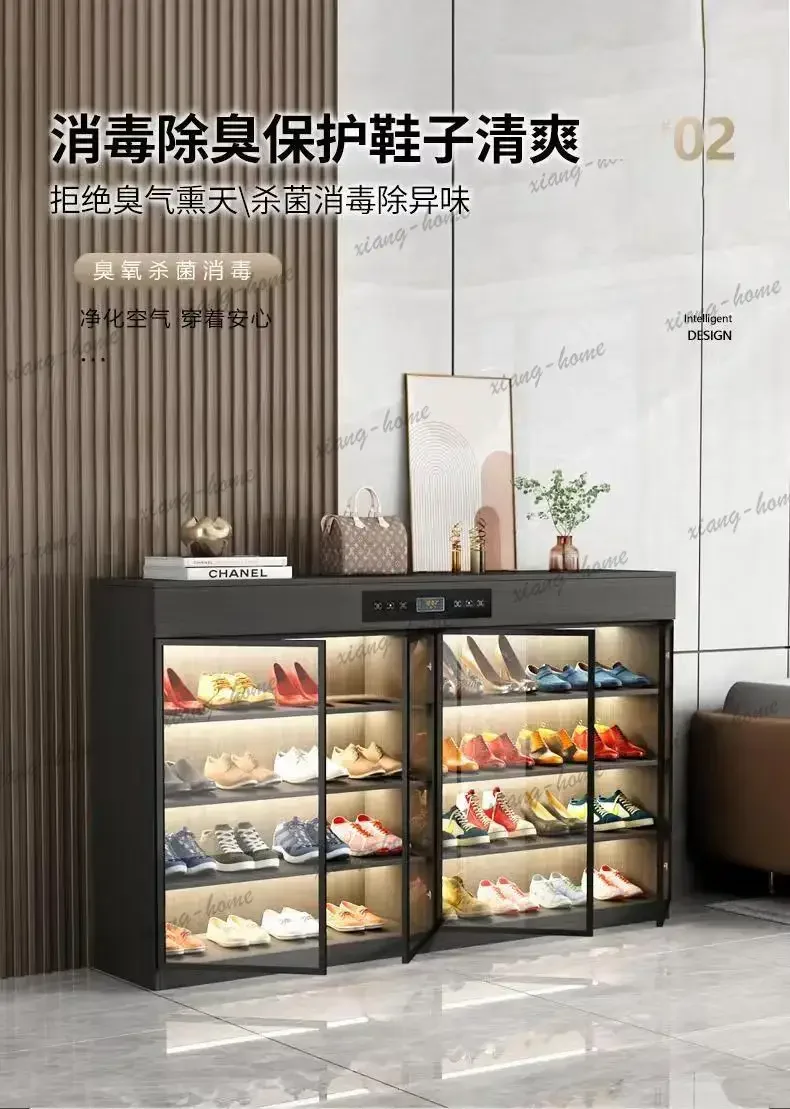 YJ Oak Asian Drawers Shoe Cabinet Sliding Doors Closed Hallway Organizer Shoe Cabinet Storage Space Saving Schuhschrank Furnitur