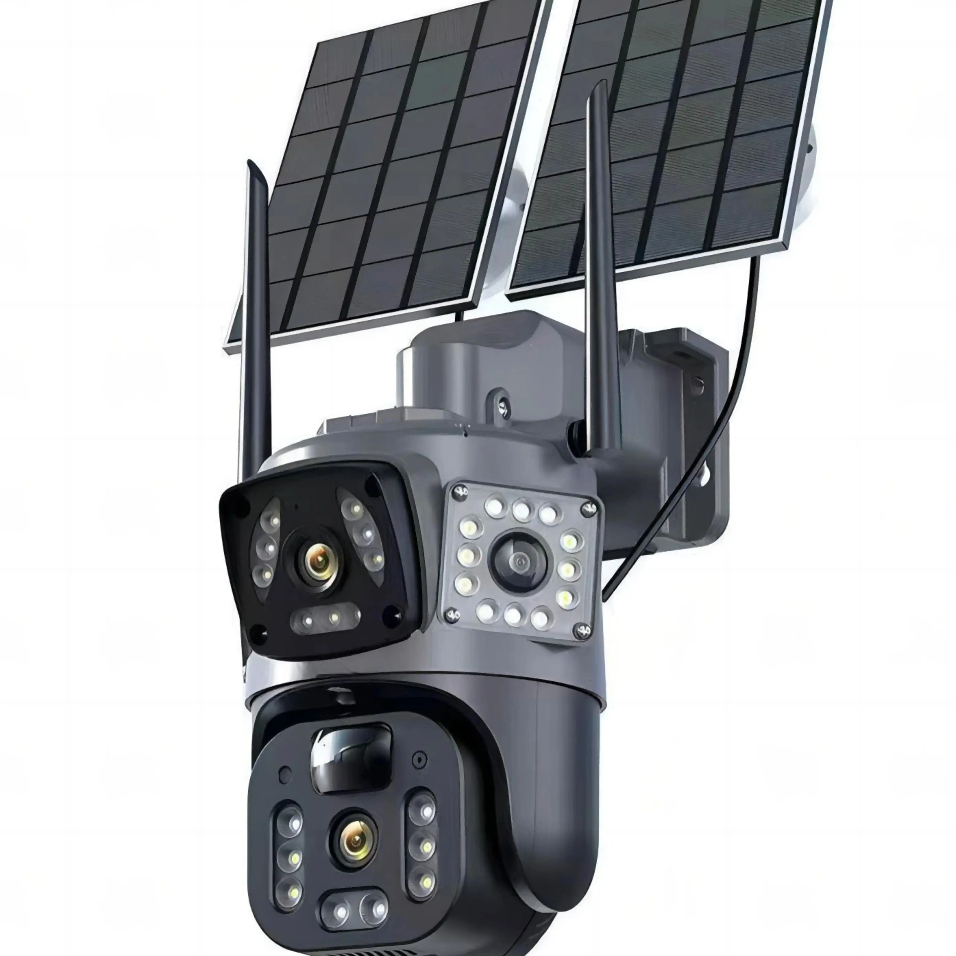 Caméra solaire wifi V360PRO trois yeux et deux images caméra solaire extérieure à Circuit fermé PTZ 