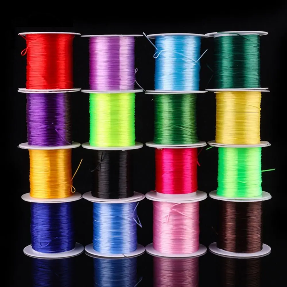 伸縮性のあるナイロンコード,ジュエリー,カラフルなコード,ブレスレット,ネックレス10m, 0.6mm