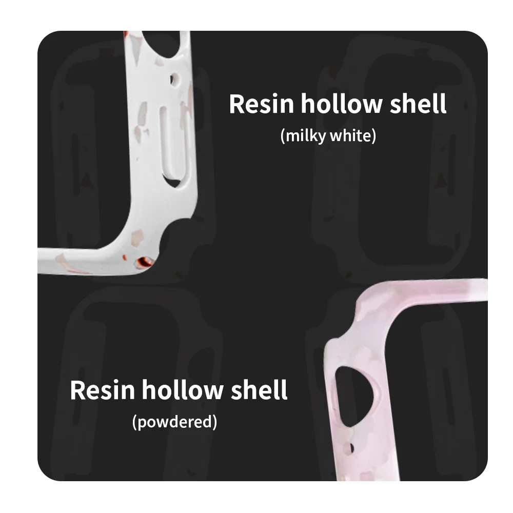 Resin Cover For Apple Watch 46/42 41/44/45mm Hard PC Bumper Protective Case Frame For iWatch Series 10 9 8 7 6 Protective Shell