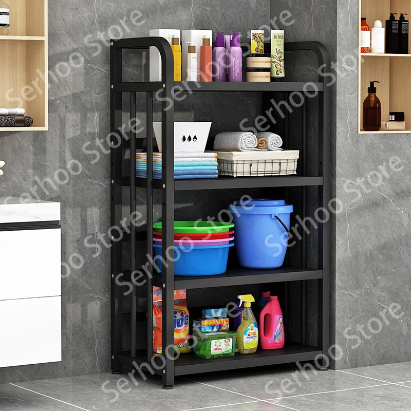 

Bathroom rack Floor-to-ceiling non-punching metal basin Multi-layer toilet Toilet storage shelf