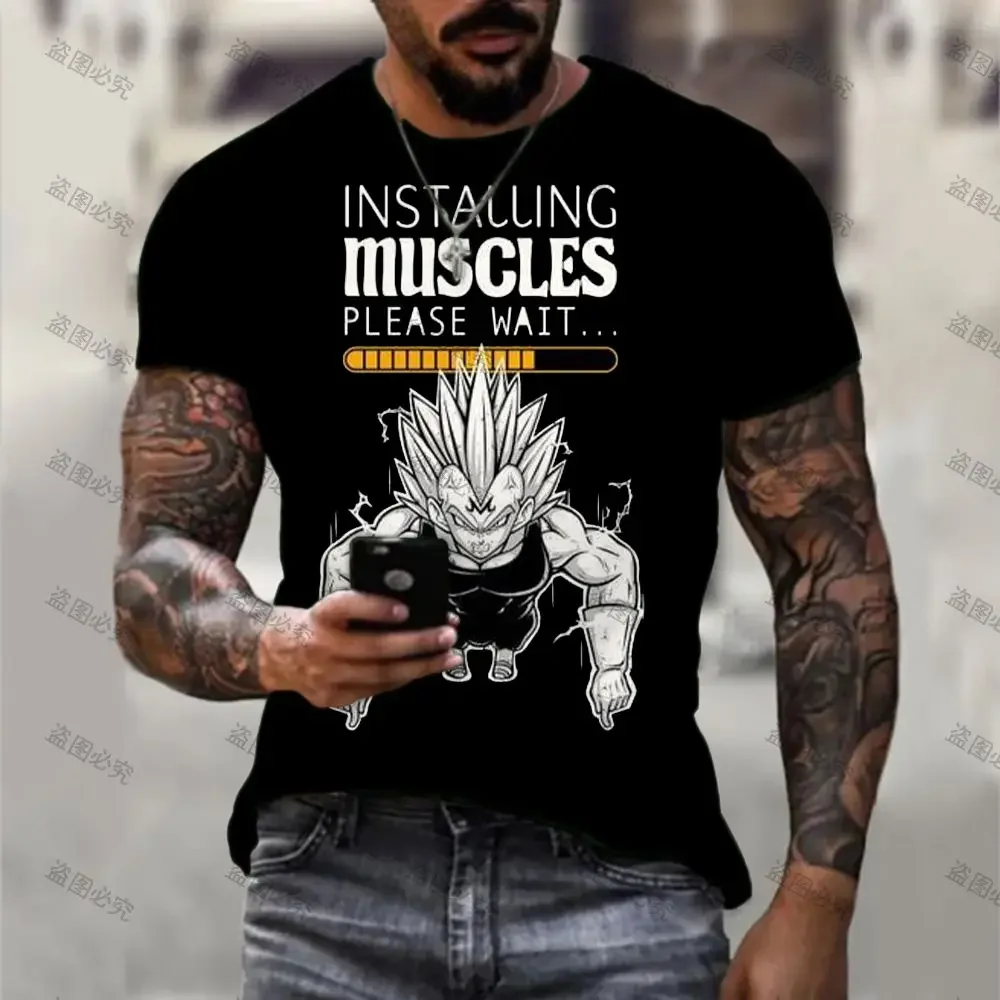 Men\'s T Shirt Vegeta Goku Dragon Ball Z Cool Anime New Y2K Short Sleeved GYM Summer 110-6XL Harajuku Streetwear O-collar Saiyan