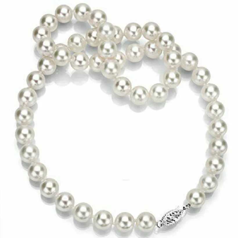 18 inch AAAA Japanese Akoya 6-7mm white pearl Necklace