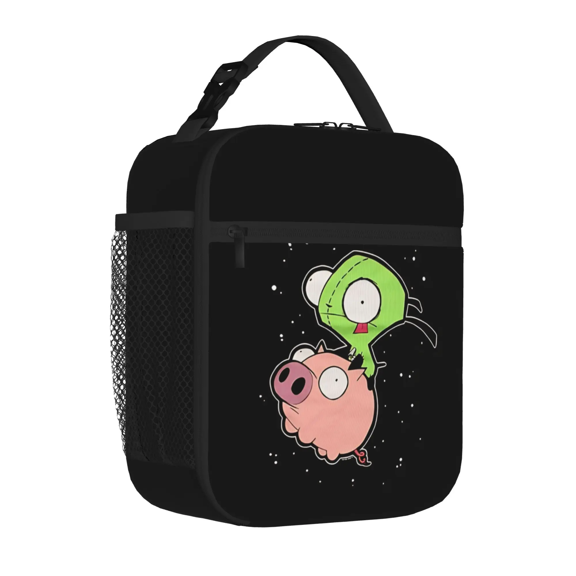 1 Piece For Students Food Container dark humor  Portable Pocket Invader Zim Zipper Closure Aluminum Foil Food Pouch For Travel