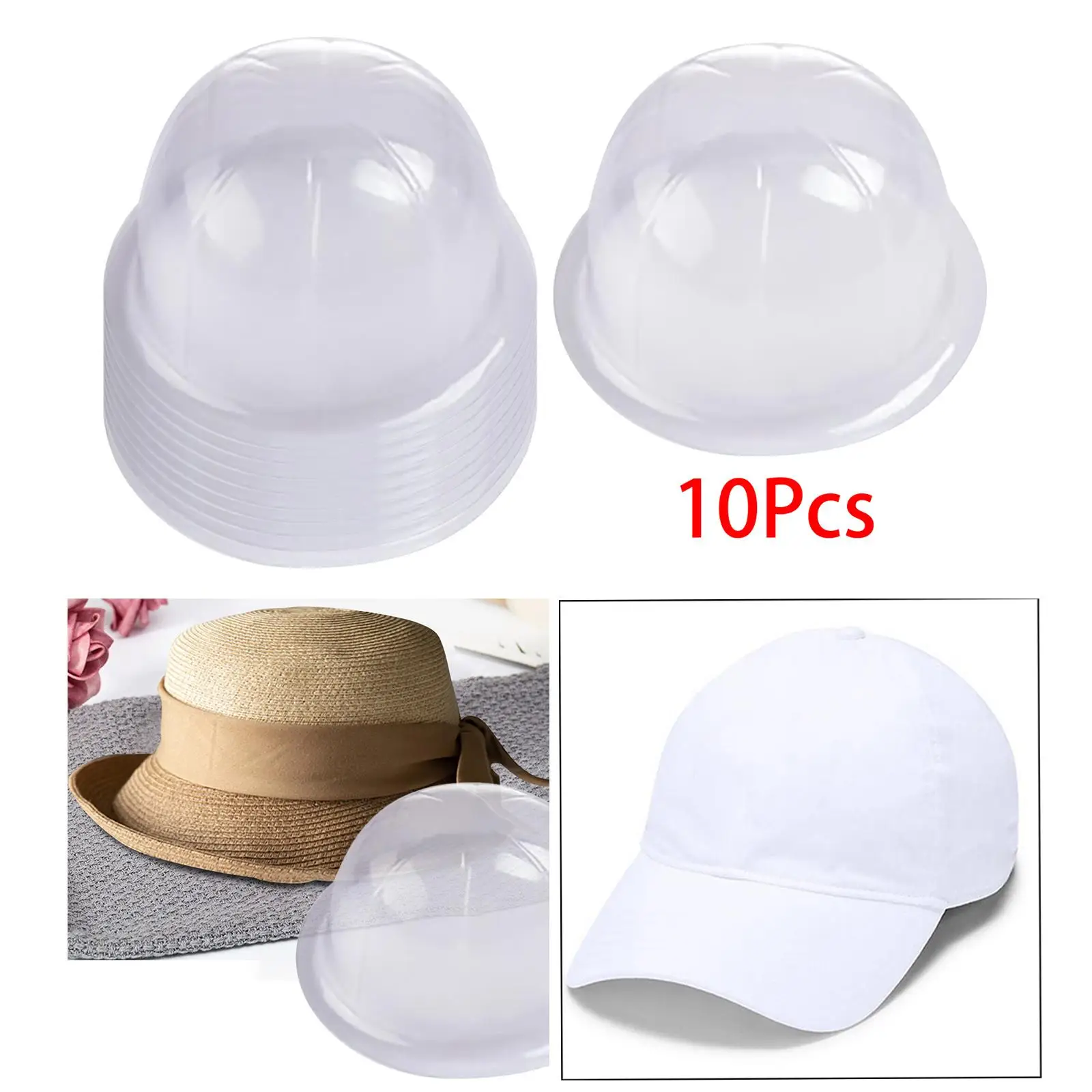 10 Pieces Tabletop Hat Holder Inner Support Portable hat Shaper Head Circumference 54cm Clear Hat Display Rack for Home Shop