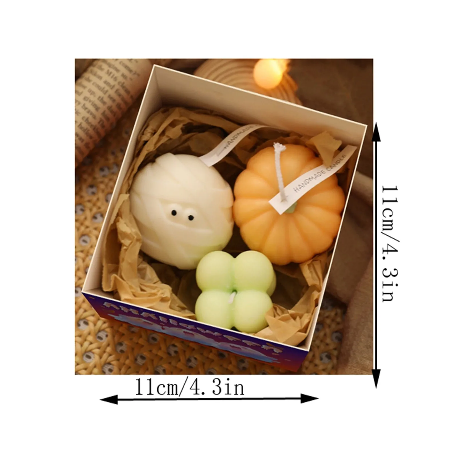 2024 New Halloween Cartoon Pumpkin Ghost Aromatherapy Candle Set Halloween Ornaments