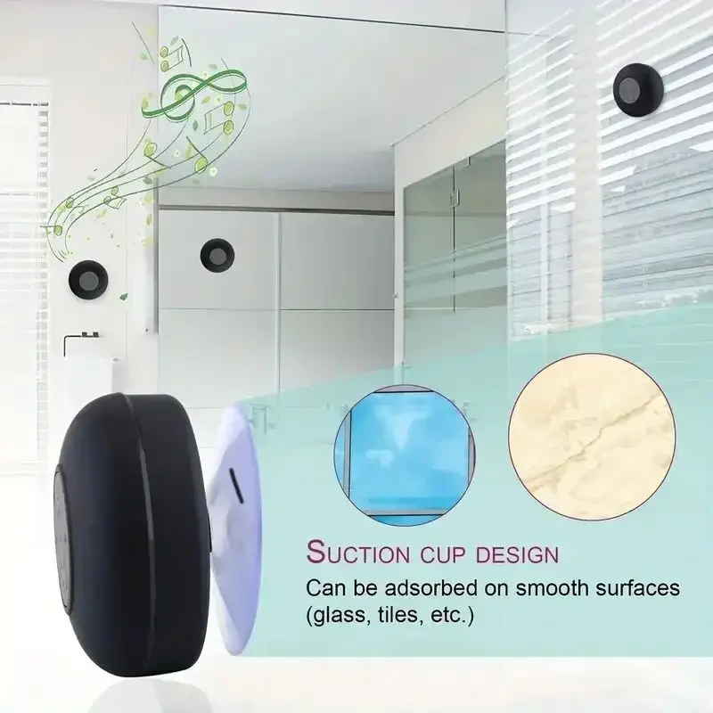 Mini Portable Bluetooth Speaker Powerful Suction-Cup Built-in Microphone Bluetooth Speaker for Phone Shower Gift