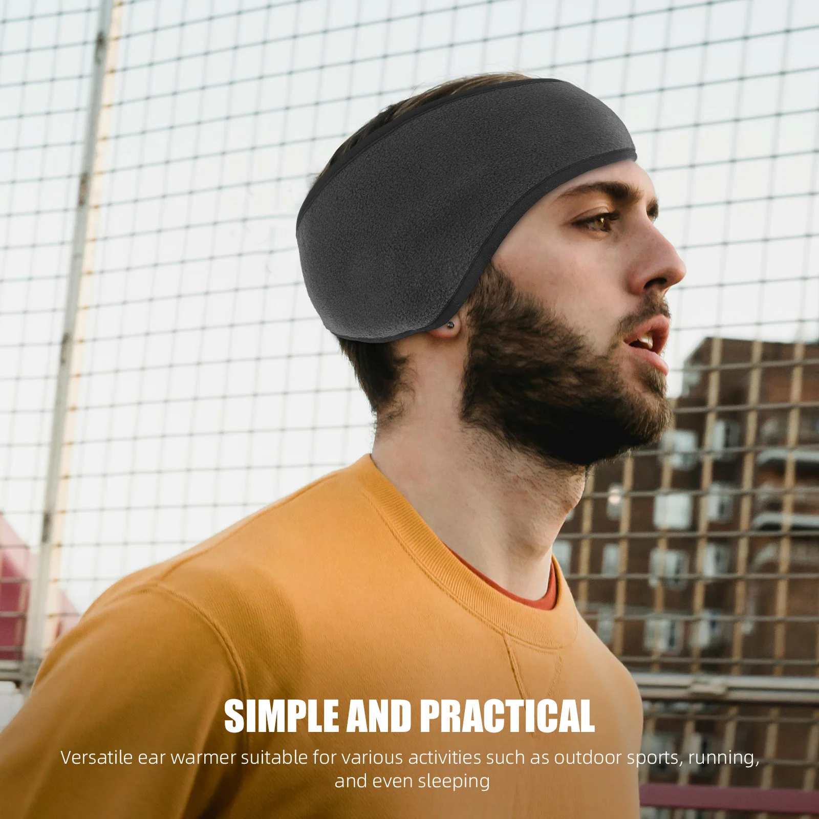 عصابة رأس لتدفئة الأذن من الصوف، شريط عريض سميك قابل للتعديل، أغطية أذن دافئة ناعمة ومريحة للجري في الشتاء للاستخدام الخارجي