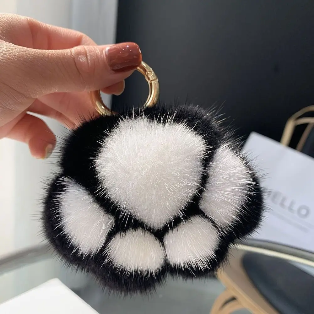 

Cat Paw Pendant Keychain Kawaii Soft Faux Fur Keychain Kid Gift Stuffed Toy Plush Toy Key Ring Backpack Car Key Pendant