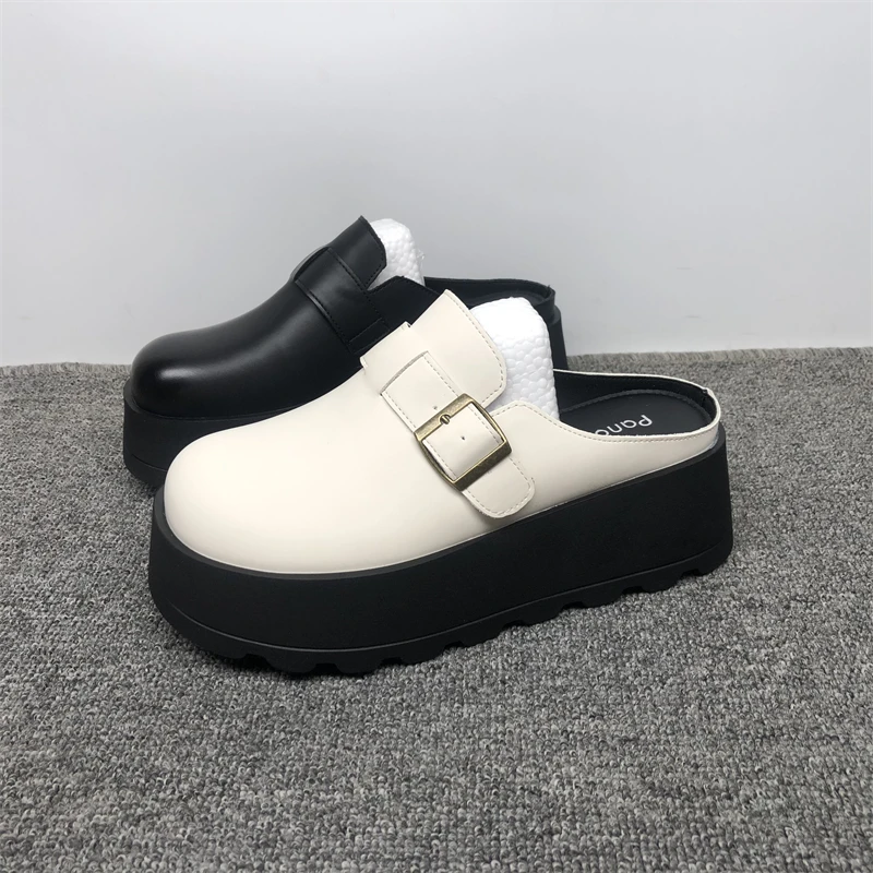 

TheFiTail Женские тапочки из натуральной кожи Thi Bot Headed f Тапочки Faionable Outdoor Wear Увеличенные сабо