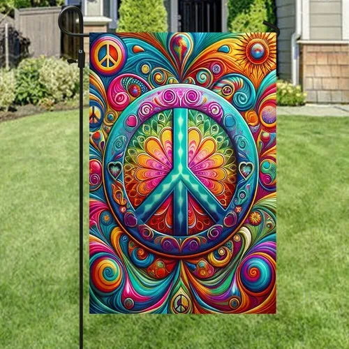 Hippie Peace Sign Flag Graden Flag GJN EEN AAL HHM WZZ yyi