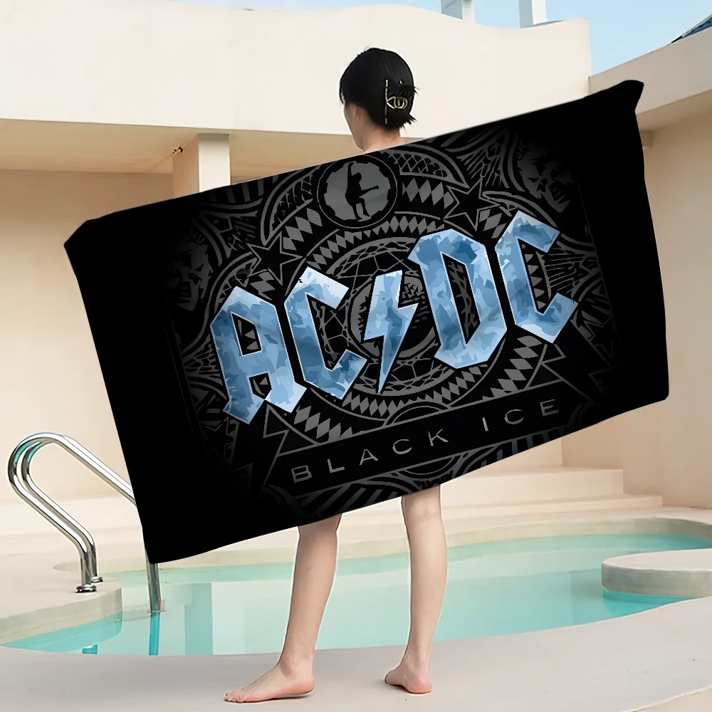 Rock Band A-AC DC Music Towel Portable Beach Gym Swimming Home Soft Cotton