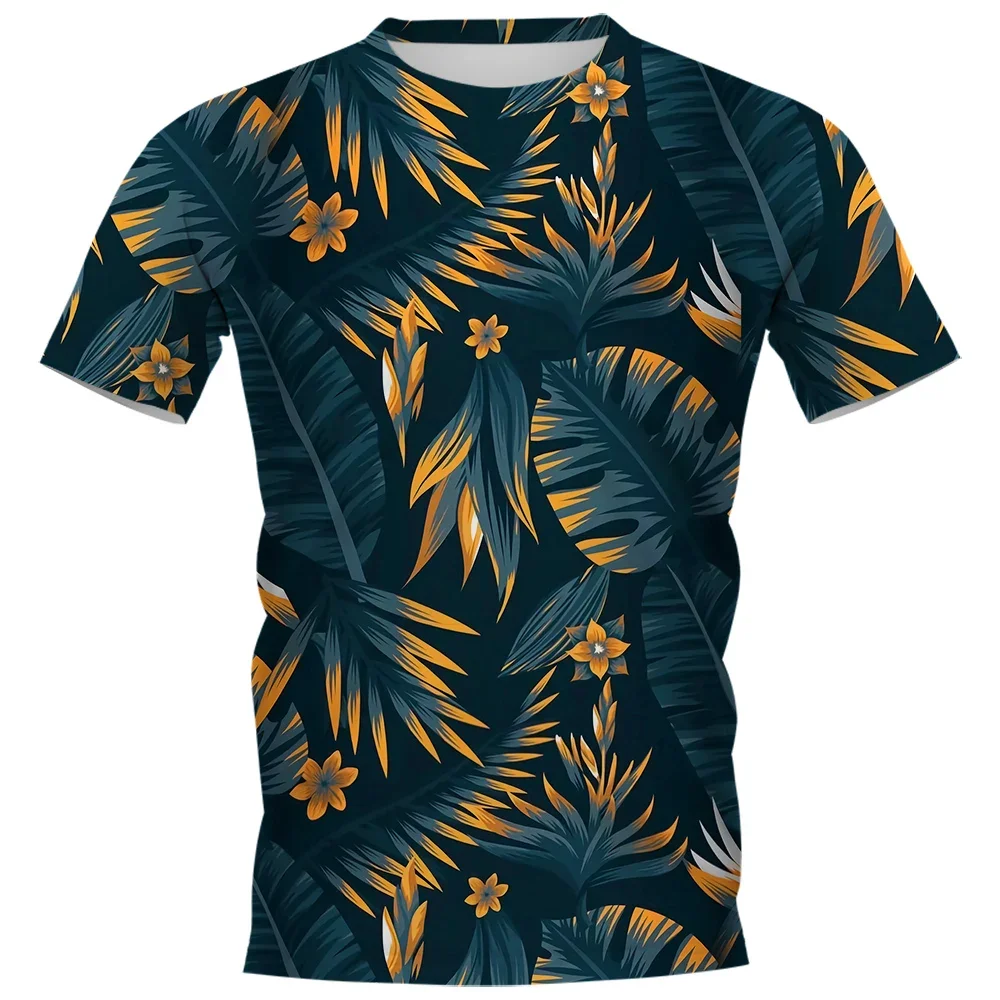 Hawaii Summer Men\'s Casual T-shirt 3D Printing Fashion Personality Street Short Sleeve Creative Harajuku O Collar Loose Top 6xl