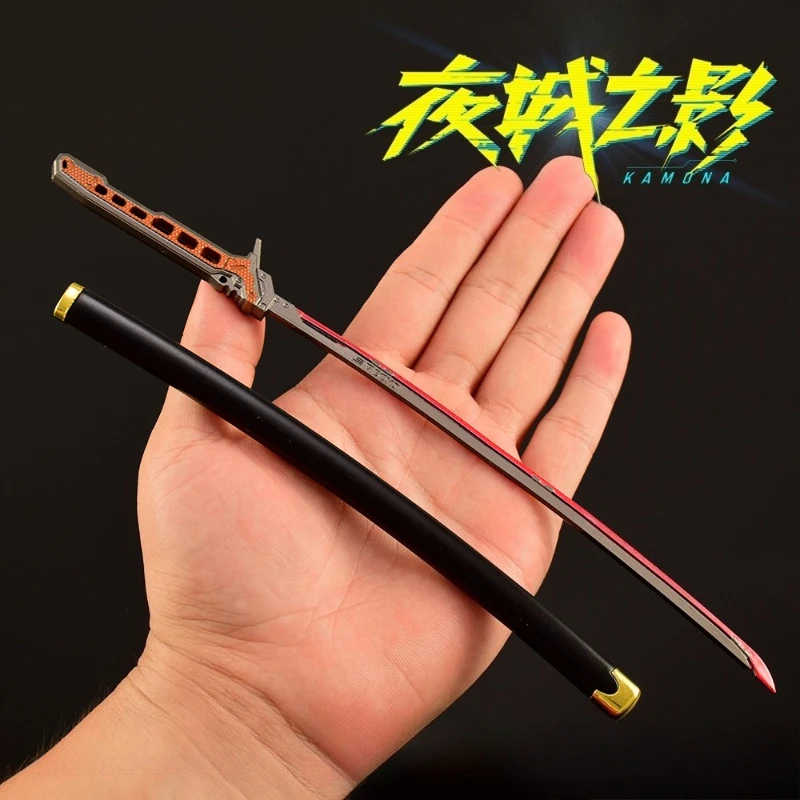 Arena Breakout Cyberpunk Katana รุ่นร่วมแบรนด์เกมอุปกรณ์ต่อพ่วงอาวุธรุ่นมีดของเล่นพร้อมปลอกเครื่องประดับเด็กของขวัญ