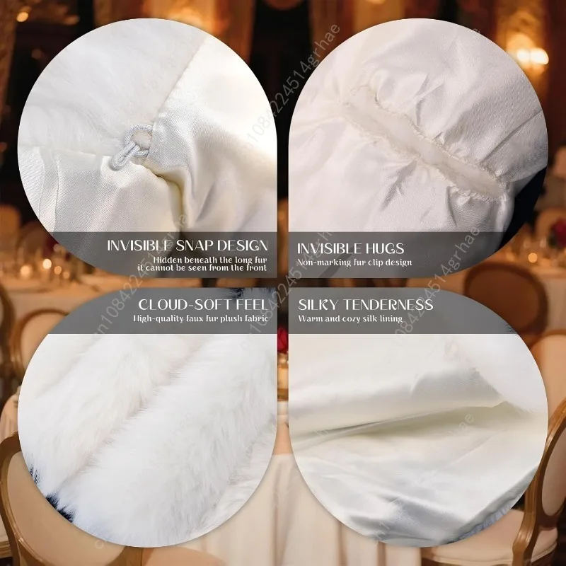 شال نسائي من الفرو الصناعي، وشاح شتوي دافئ لحفلات الزفاف وحفلات الزفاف والهالوين #4