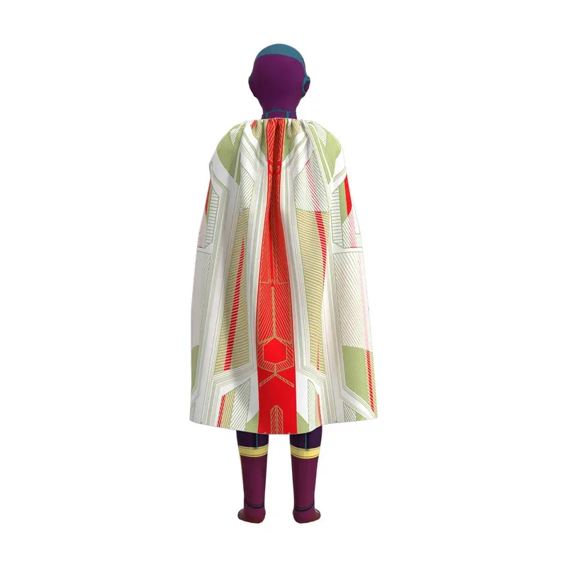 زي تنكري للرؤية الخارقة فيكتور شاد مع زي كيب واندا فيجن التنكري للهالوين للرجال والأطفال