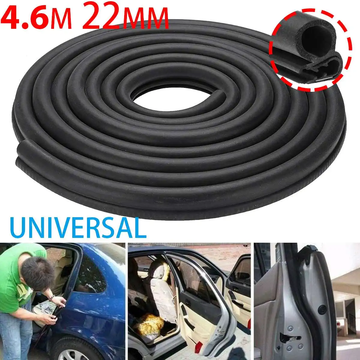 4.6 Meters Car Door Seals Universal Door Edge Trim Protector Strips Dustproof Rubber Seal With Steel Sheet For Car Auto Truck Sh