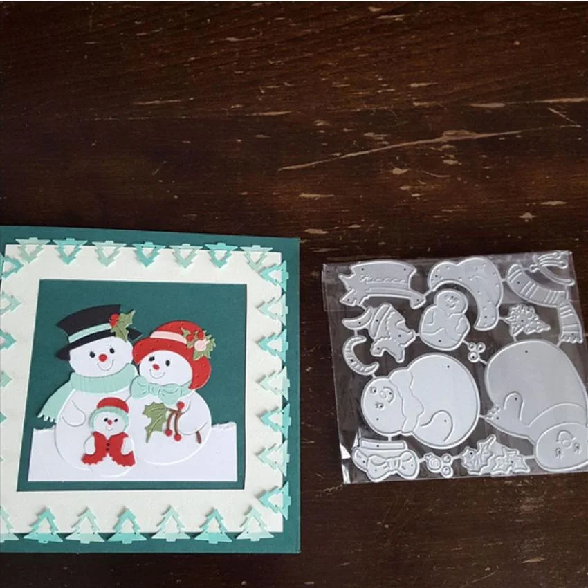 Family Snowman Merry Christmas Cutting Dies For Scrapbooker Die Cuts  Paper Crafting