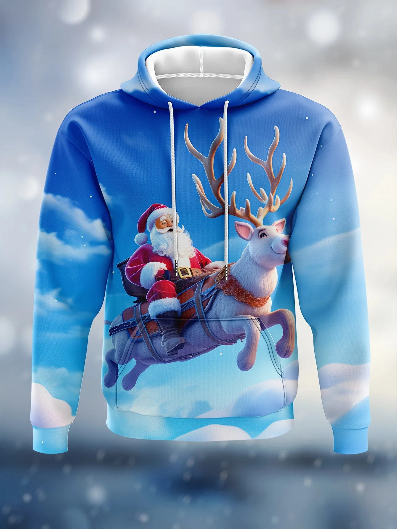 

Christmas Theme Men's Hooded Hoodies 3D Prints Sweatshirts Drawstring Sportwear Long Sleeved Tops Fun Graphic Men's Clothing