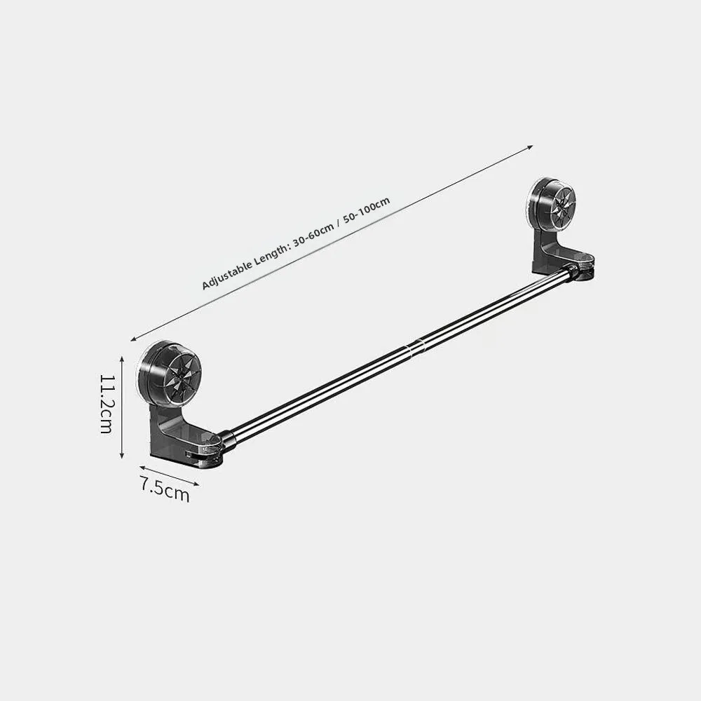 New Suction Cup Towel Rack Stainless Steel Kitchen Bathroom Towel Rod No Drilling Required Wall Mounted Storage Bath Holder view 6
