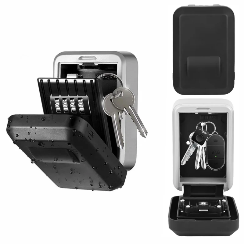 Key Lock Box Wall-Mount Secret Code Security Safe Secret Organizer Box No Key Home Office Weatherproof Safe Key Keeper