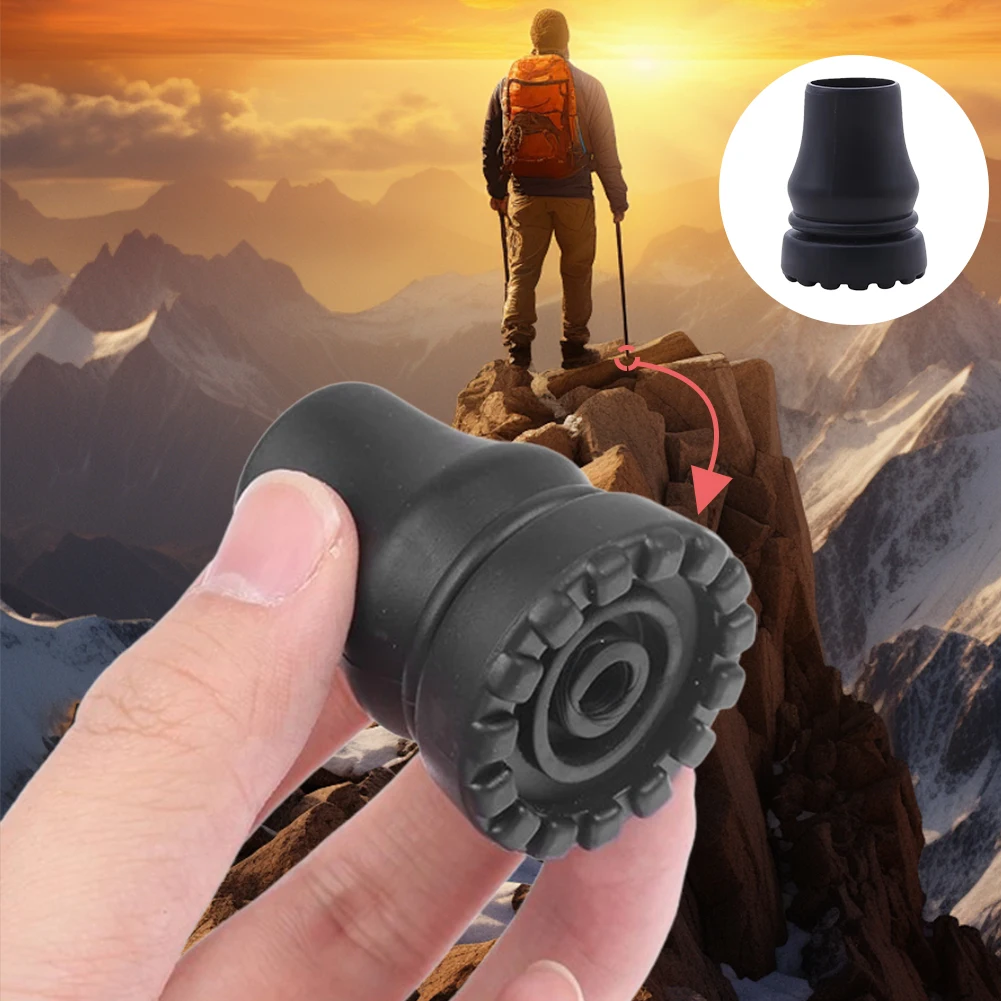 2-10pcs 16-22mm Rubber Pad Cap Antiskid Walking Stick Crutch Cane Bottom Pads Cover Protector Climbing Hiking Trekking Pole Tip