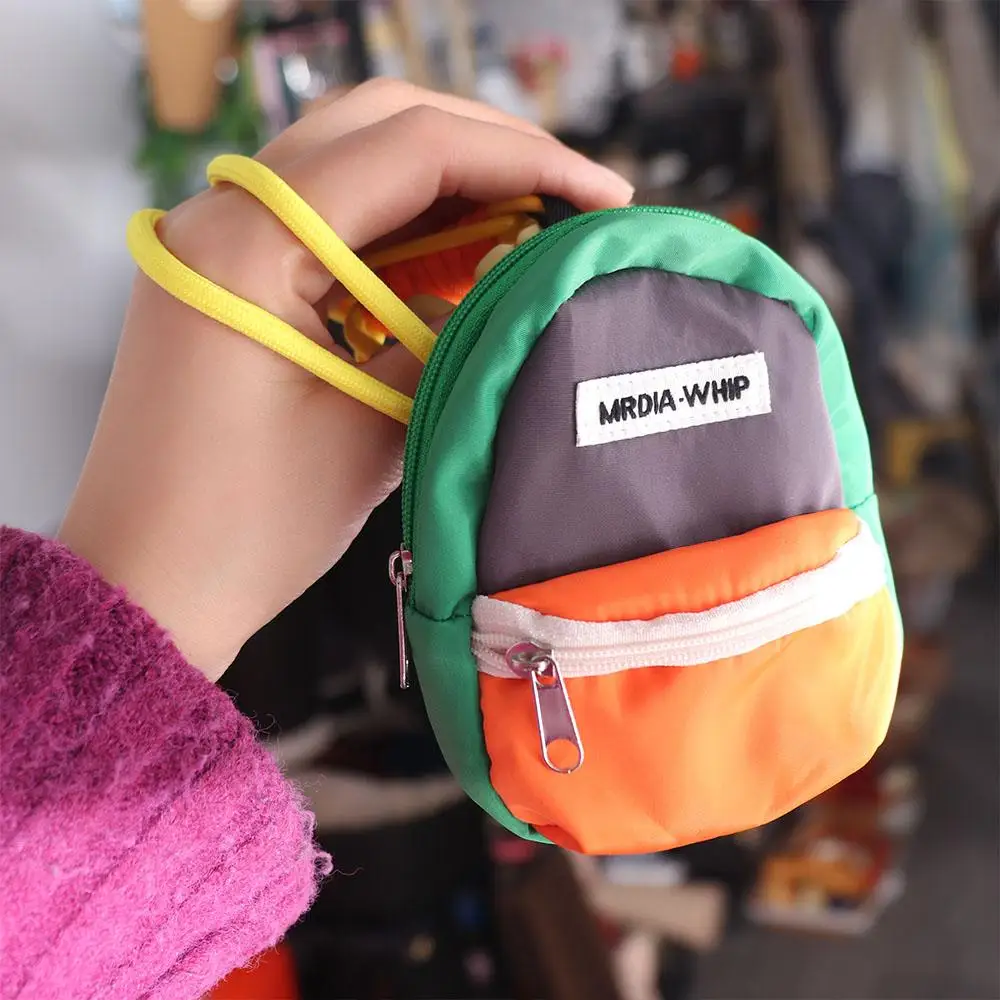 Kawaii Macaron Color Mini Coin Purse Backpack Pendant Multifunctional Key Chain Wallet Anti Loss Portable Earphone Bag Unisex