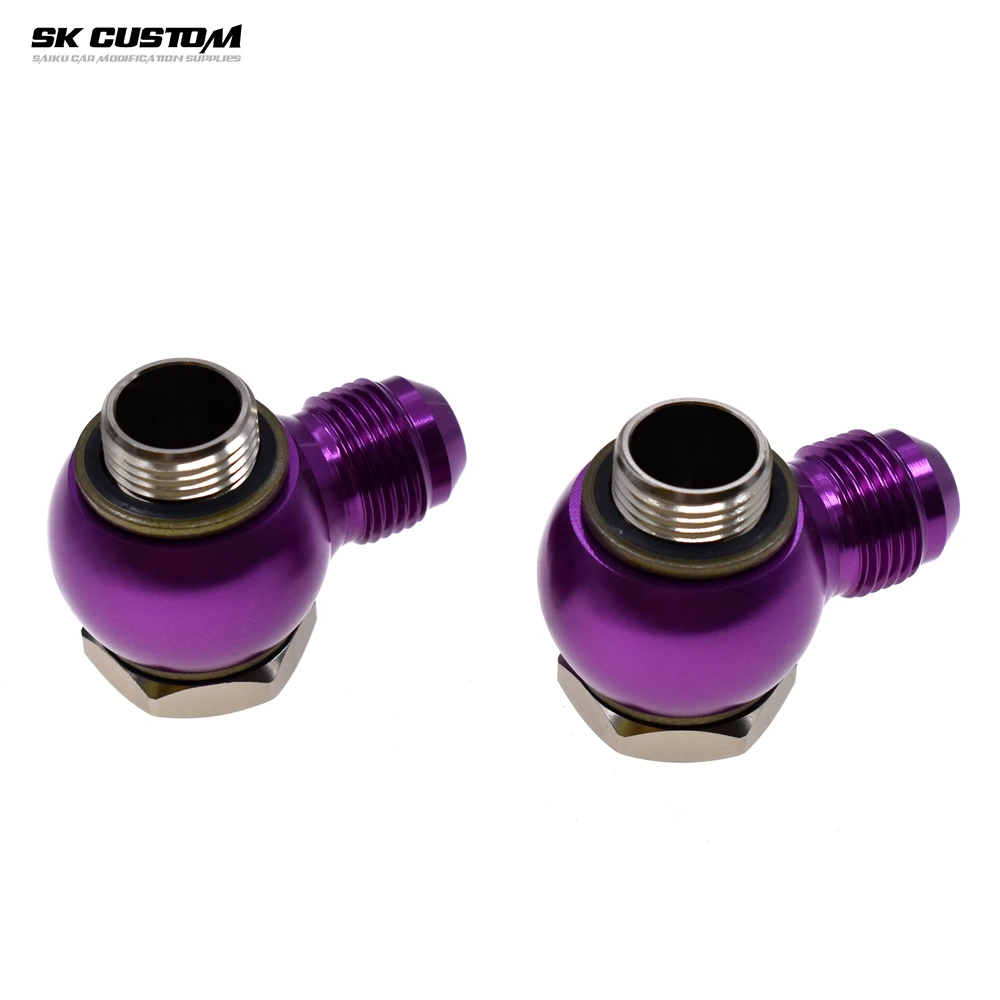 SK CUSTOM Al Alloy Banjo Adaptor Bolt Fitting Male AN8 AN10 Ball Adapter M18 M221.5 360° Rotating Swivel Fitting For Oil Hose