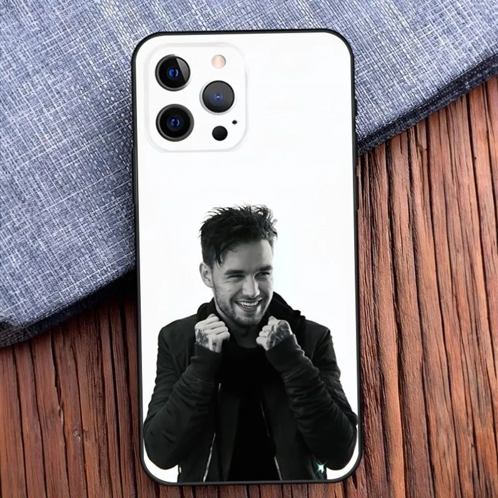 Etui na telefon Singer L-Liam P-Payne do iPhone 16,15,14,13,12,11, Pro, X, XS, Max, XR, Plus, Mini Soft Black Cover