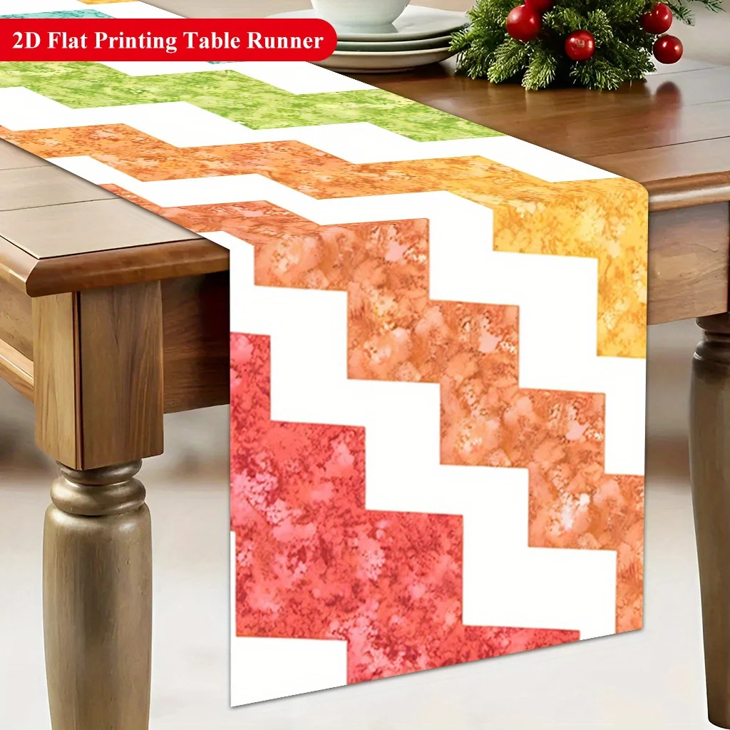1 Piece of Dokri Vintage Bohemian Style Colorful Plaid Table Runner, Suitable for Farmhouse, Indoor, Kitchen, Celebrations, Table Decoration, Restaurant, and Banquet Decoration Supplies