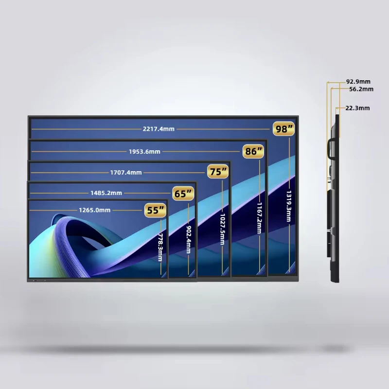 55 بوصة 65 بوصة إصبع متعدد شاشة تعمل باللمس شاشة LCD الإلكترونية الرقمية التفاعلية الذكية السبورة لغرفة الاجتماعات #5