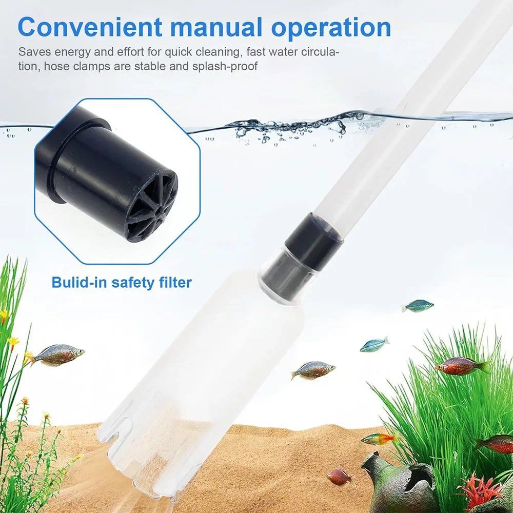 New Electric Large Fish Tank Water Changing Pump Cleaning Tool Water Changer Gravel Cleaner Siphon Aquarium Filter Pump Hair cut