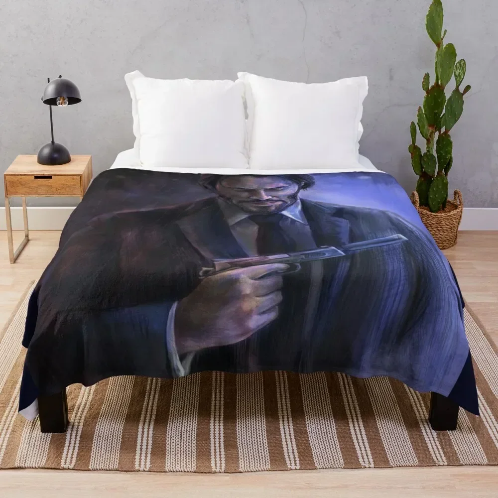

John Wick Throw Blanket Beautifuls For Decorative Sofa christmas decoration for sofa Blankets