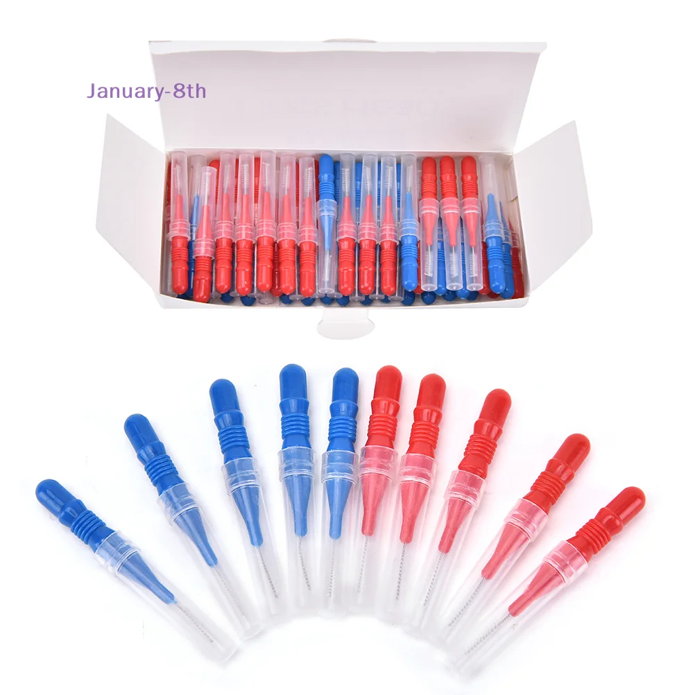 50Pcs Clean Tooth Floss Head Hygiene Dental Plastic Interdental Brush Toothpick