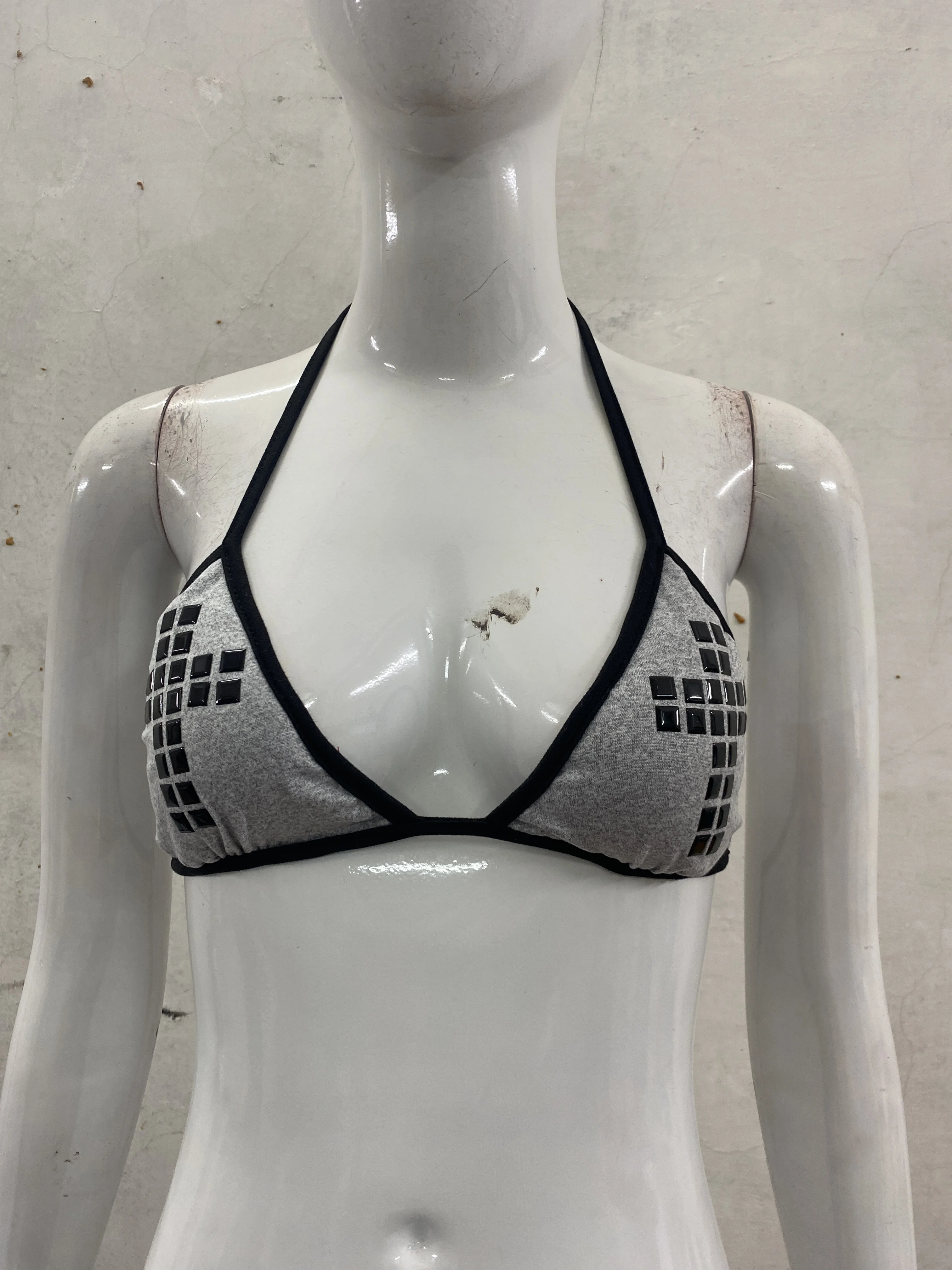 Y2k bikini set 2000s swimsuit punk print push up pad bra hanging neck swimsuit beachwear swimsuit sexy women emo slim fashion