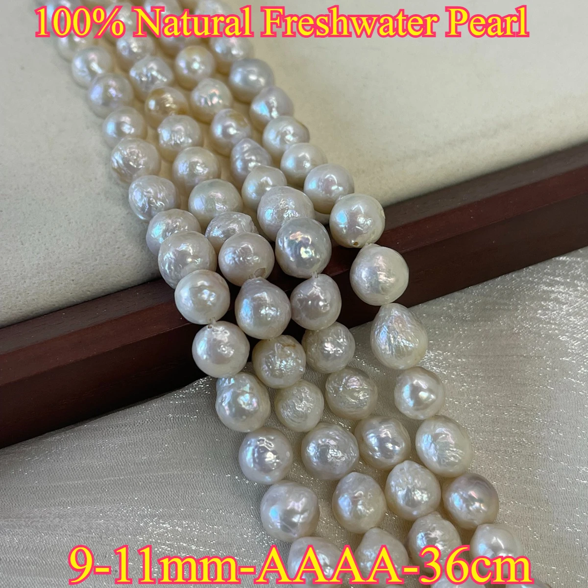 9-11mm AAAA Glossy  Natural Freshwater Pearl Purple Near Round Spacer Bead Jewelry Gift Make DIY Necklace Bracelet Women Wedding