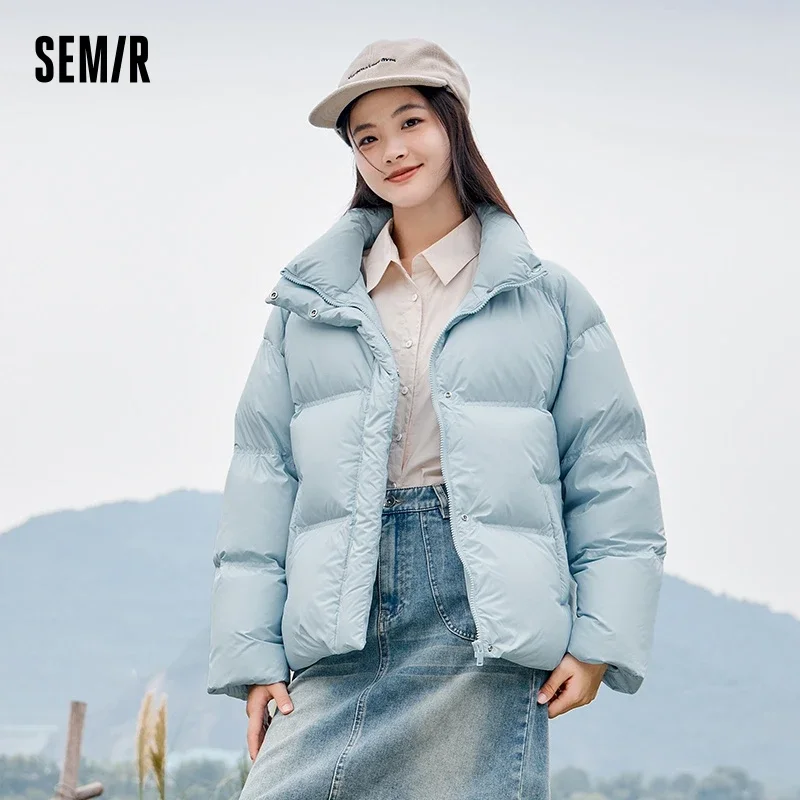 Semir Down Jacket Women Waterproof Solid Color Bread Jacket Winter 2023 New Top Loose Jacket