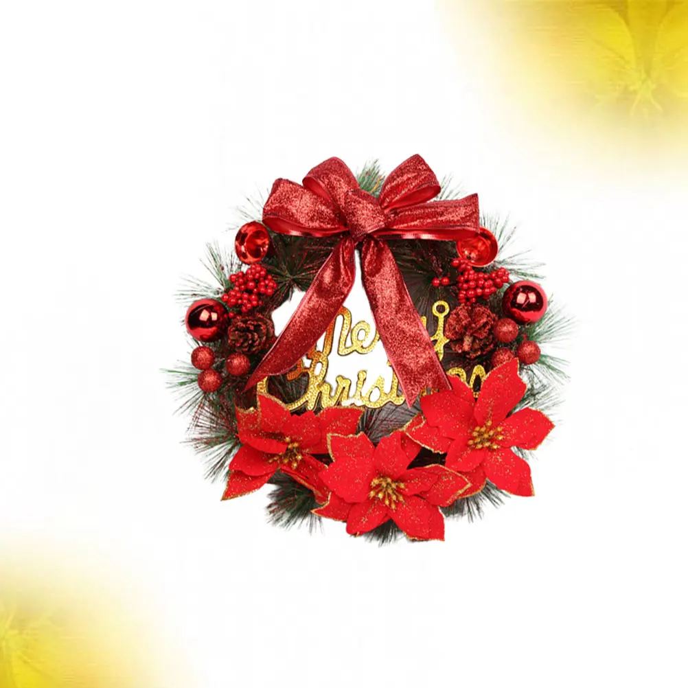 30 cm Weihnachtsdekoration, Kranz-Anhänger, künstliche Kränze, Türverkleidung, rote Wand