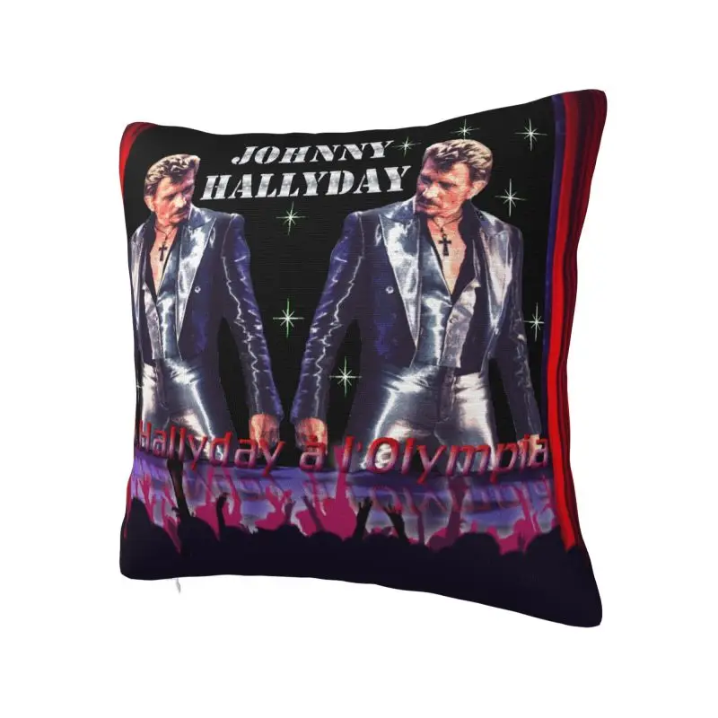 Johnny Hallyday Throw Pillow Case Bedroom Decoration Luxury French Rock Singer Cushions Cover For Sofa Polyester Pillowcase