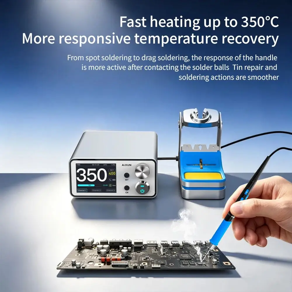 Aixun T3D Dual-Channel Soldering Station 200W Compatible with T225/T245/T210/T115 Handle for PMainboard PCB IC Welding Repair
