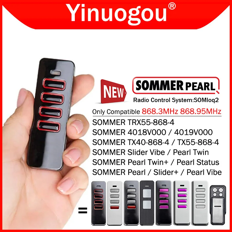 SOMMER Pearl Vibe Twin Status 4018V000 4019V000 TX55-868-4 TRX55-868-4 TX40-868-4 Garage Door Remote Control 868.3MHz 868.95MHz