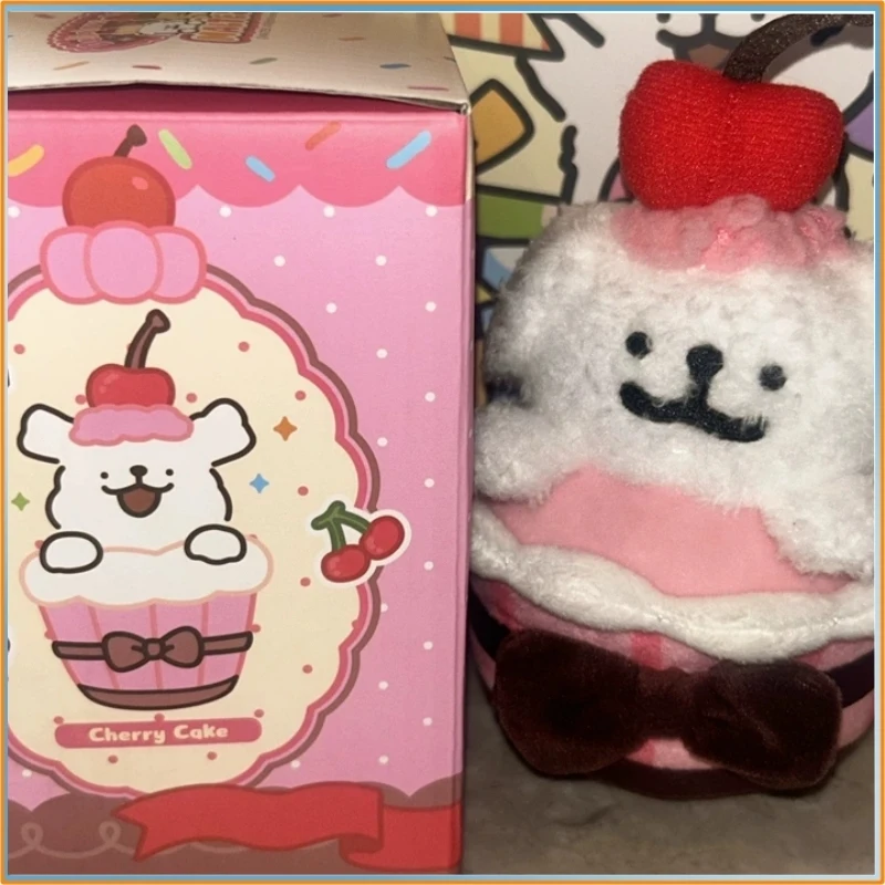 Original Maltese Line Dog Cake Series Plush Charm, Sakura White & Skiing Golden Retriever Bag Keychain, Plush Toy Gift For Fans