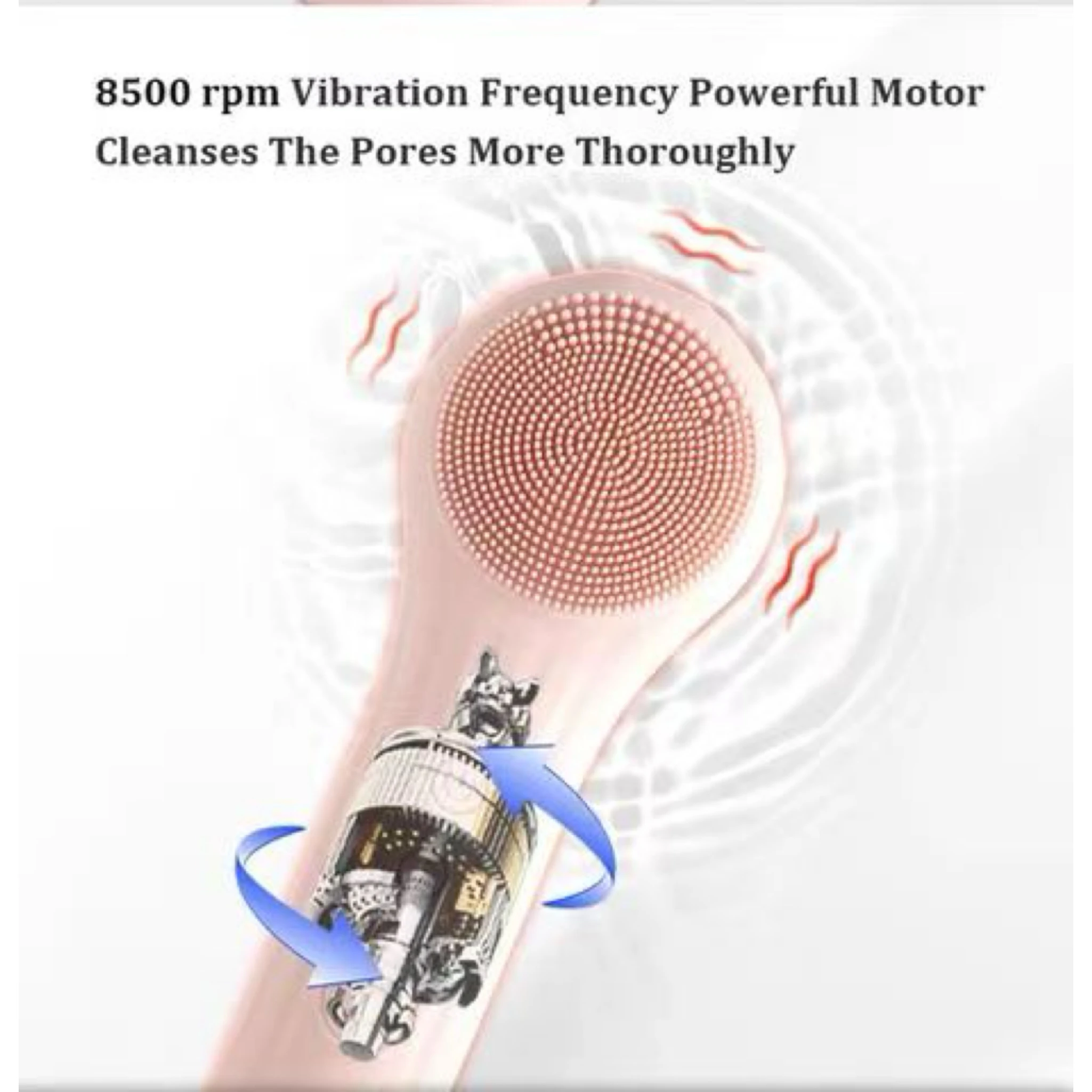 Brosse pour le visage en Silicone à 6 modes, étanche IPX7 et Rechargeable, masseur chauffant pour nettoyant en profondeur doux, cadeau de beauté rose pour toutes les peaux