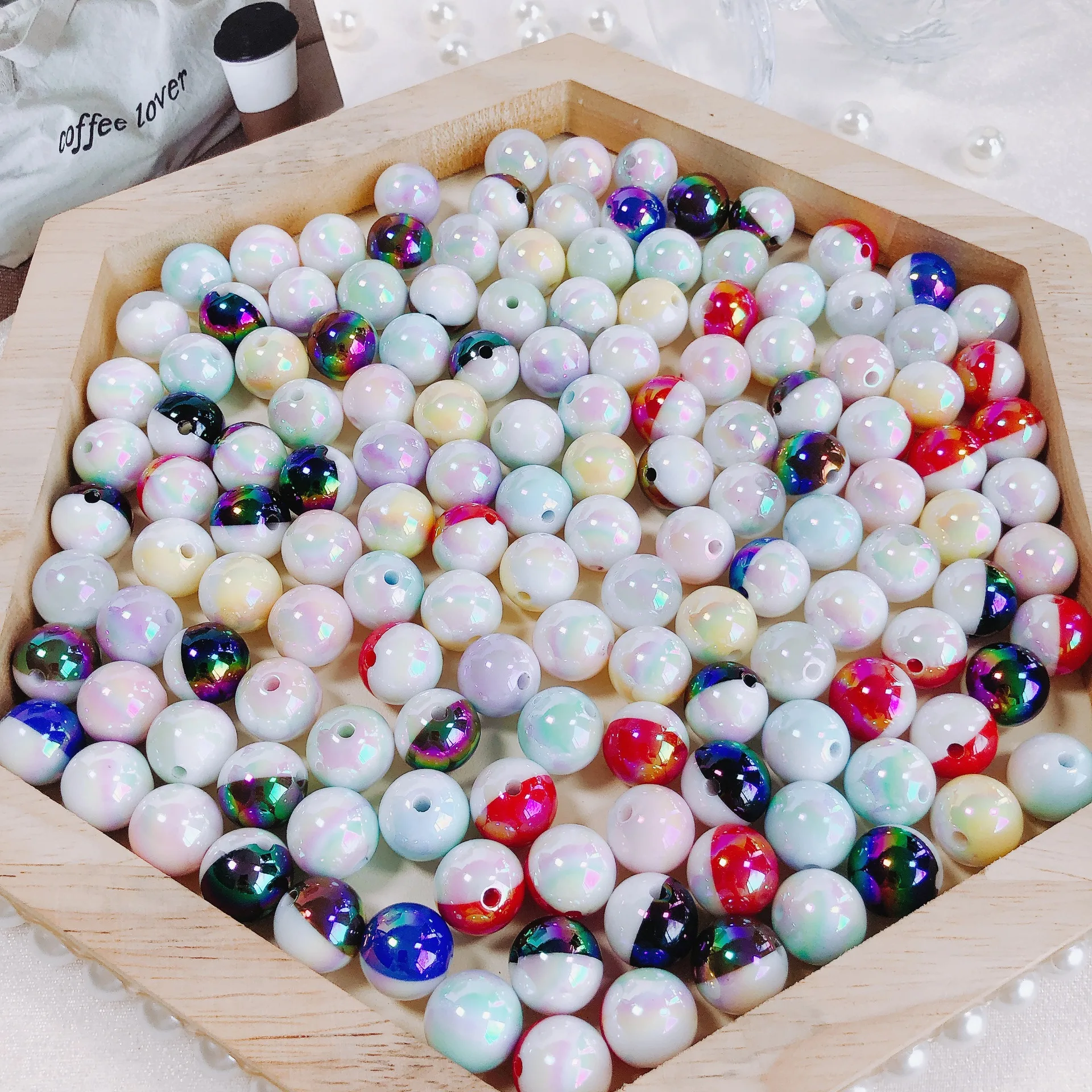 

Wholesale 70pcs 15mm AB Double Colors Round Gumball Bubblegum Acrylic Jewelry Beads Fit Necklace Earring Bracelet Ornament DIY